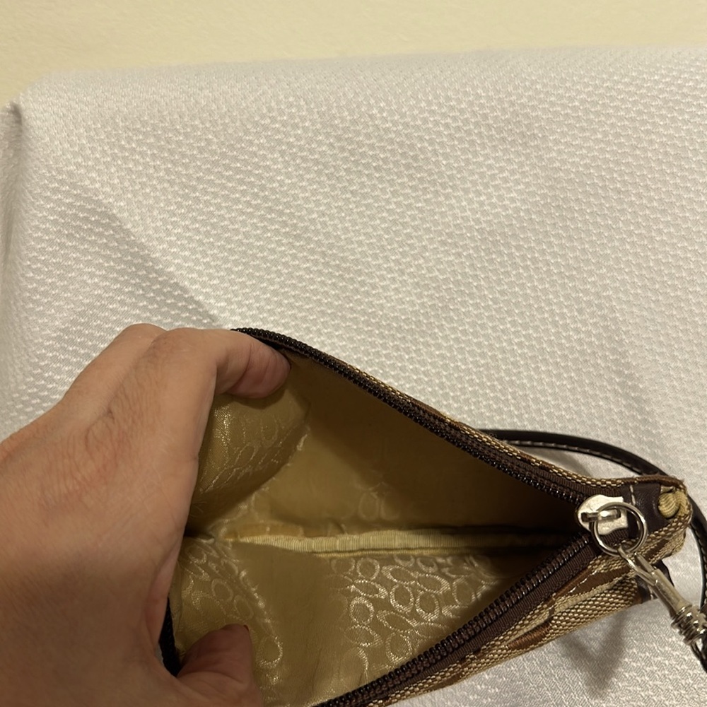 Coach Brown and Tan Monogram Wristlist - Picture 4 of 7